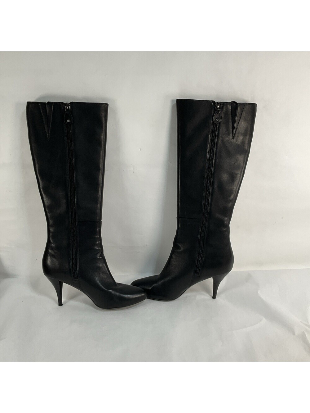 CARESSA High Quality Leather Knee Boots Black Size 6.5M - Picture 3 of 9